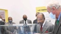 Ali Bongo à l’exposition de la grotte « Iroungou » au musée de Libreville

